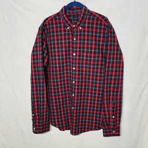 J. Crew Red and Black Plaid Casual Shirt